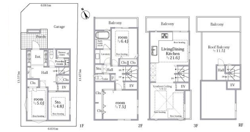 港区白金台２丁目　中古戸建　限定1棟 間取図・土地図