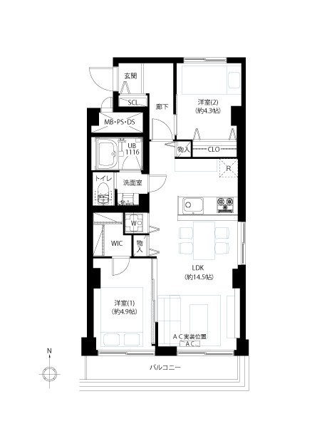 メイゾン牛込 間取図・土地図