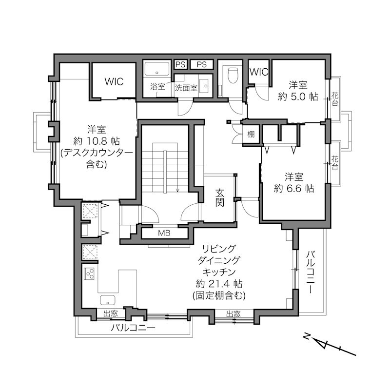 上原グリーンハイム１号棟 間取図・土地図