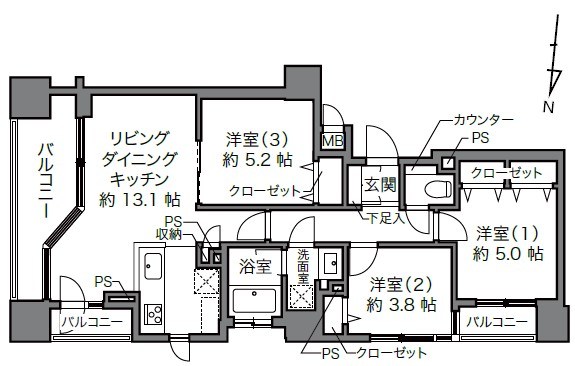 東京錦糸町シティタワー 間取図・土地図