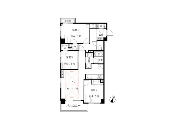 サニーコート西小山 間取図・土地図