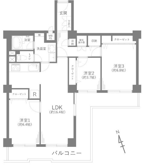 南馬込スカイハイツ 間取図・土地図