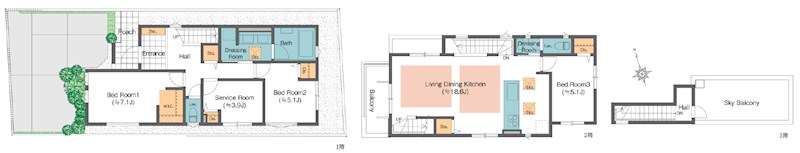杉並区宮前５丁目　新築戸建　1号棟 間取図・土地図