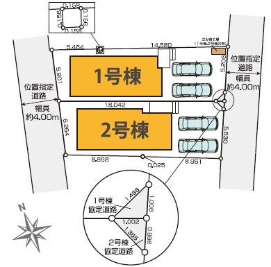 世田谷区給田１丁目　新築戸建　2号棟  全体区画図