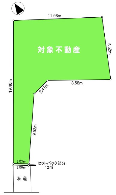 大田区上池台５丁目　売地　全1区画 間取図・土地図