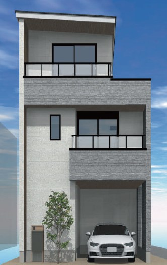 豊島区千早４丁目　新築戸建　1号棟 完成予想図（外観）