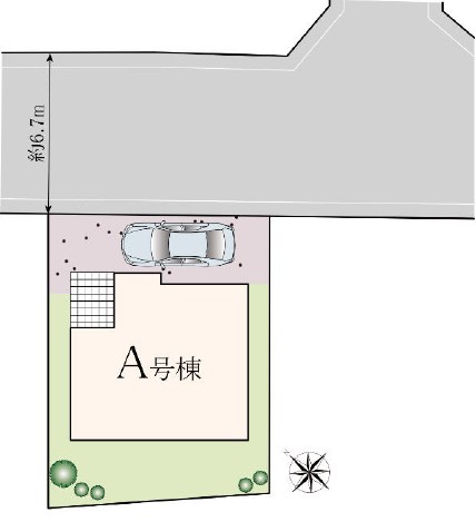 調布市緑ケ丘１丁目　新築戸建　A号棟 区画図