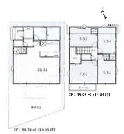 杉並区宮前２丁目　売地　1区画 建物プラン例（間取り図）