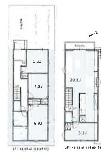 杉並区宮前２丁目　売地　4区画   建物プラン例（間取り図）