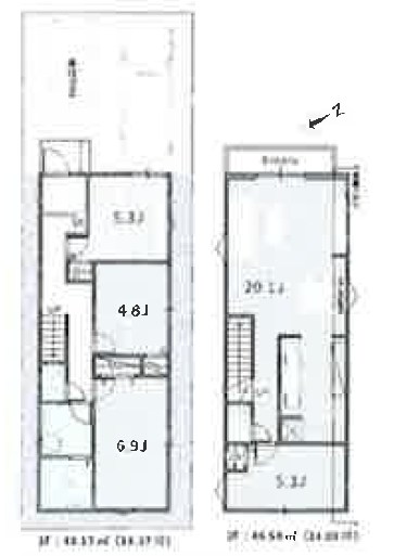 杉並区宮前２丁目　売地　5区画   建物プラン例（間取り図）