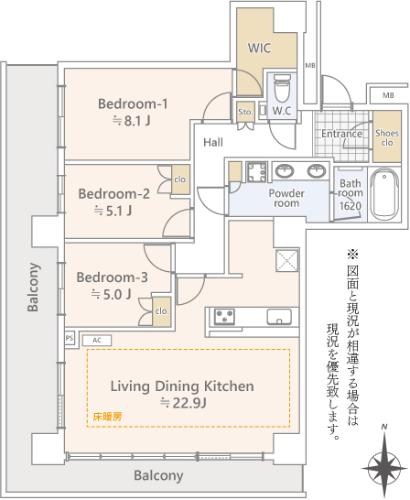 ザ・リバープレイスイーストタワー 間取図・土地図