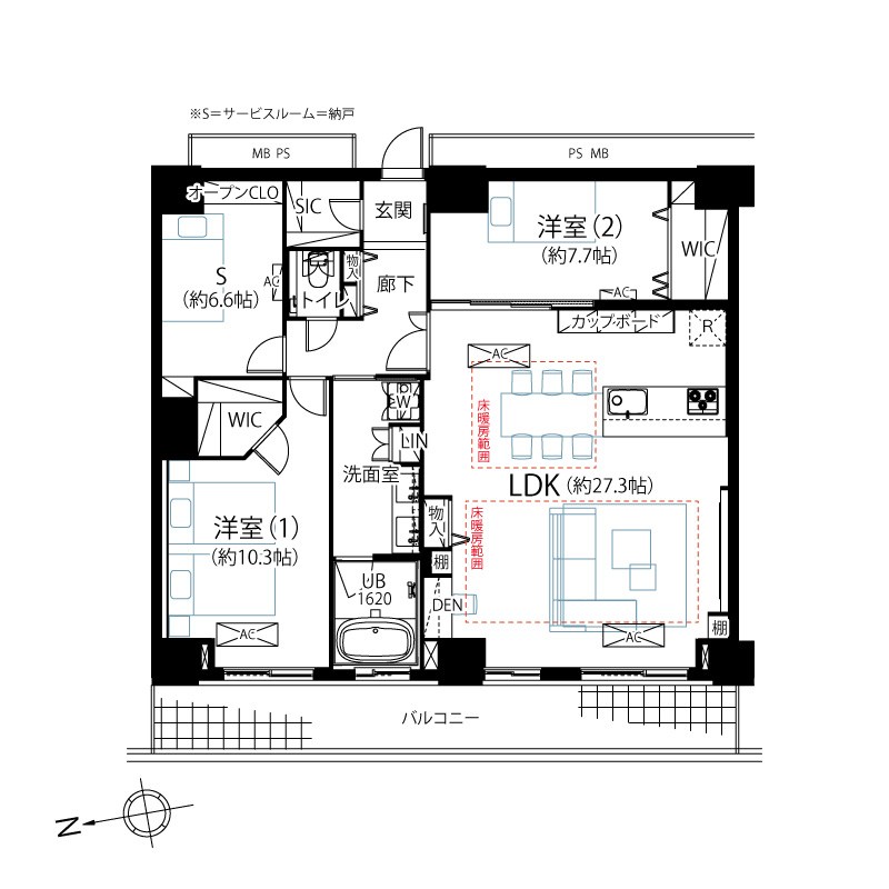 Ｗ　Ｃｏｍｆｏｒｔ　Ｔｏｗｅｒｓ　ＷＥＳＴ 間取図・土地図
