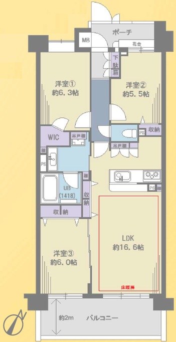 コスモステージ武蔵新城 間取図・土地図