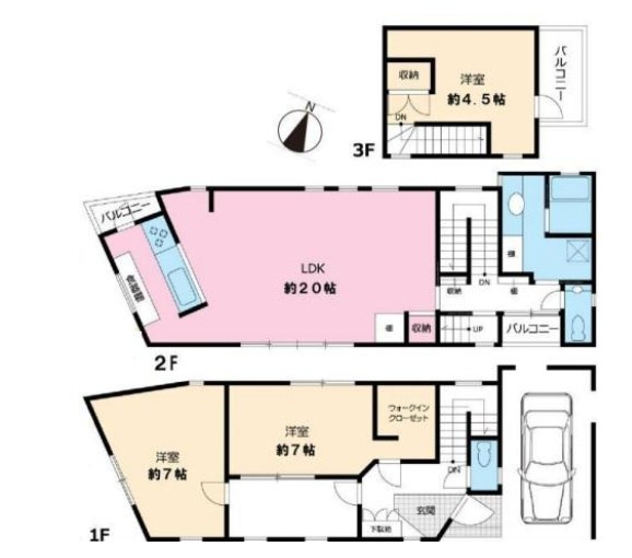 渋谷区富ヶ谷１丁目　中古戸建　限定1棟 間取図・土地図