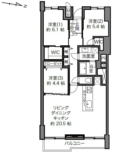 マンションニュー池尻 間取図・土地図