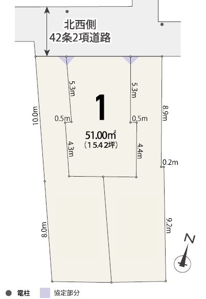 豊島区北大塚３丁目　売地　1区画 間取図・土地図