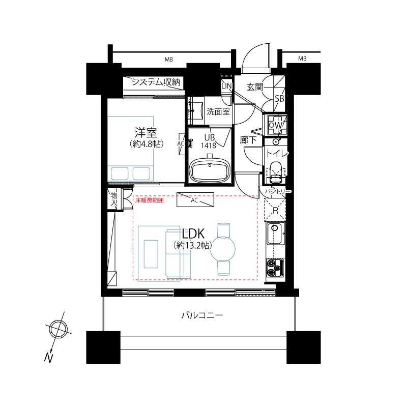 カテリーナ三田タワースイートＥ 間取図・土地図