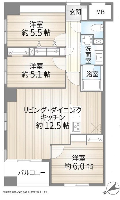 コスモ川崎グランデュール 間取図・土地図
