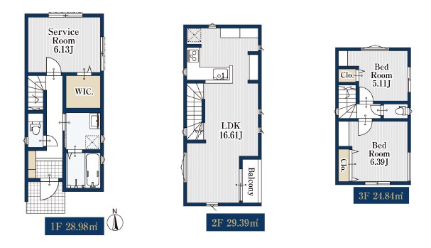 杉並区高井戸東２丁目　売地　2区画 建物プラン例（間取り図）