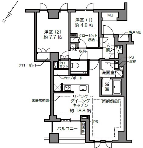 プラウド上原 間取図・土地図