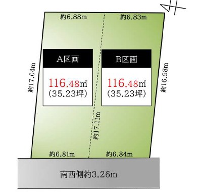 杉並区和田３丁目　売地　B区画 間取図・土地図