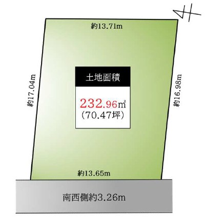 杉並区和田３丁目　売地　全1区画 間取図・土地図