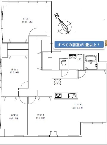 クラウンコーポラス  間取図・土地図