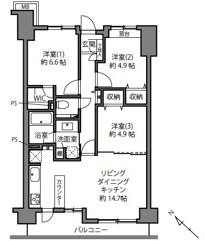 千石パインマンション 間取図・土地図