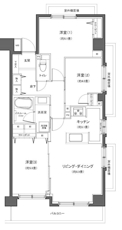 綱島東公園パーク・ホームズ 間取図・土地図