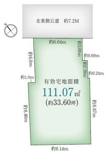 杉並区上荻２丁目　売地　A区画 間取図・土地図