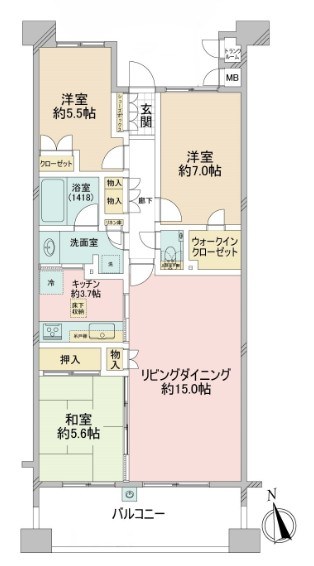 ハイコート浜田山壱丁目 間取図・土地図