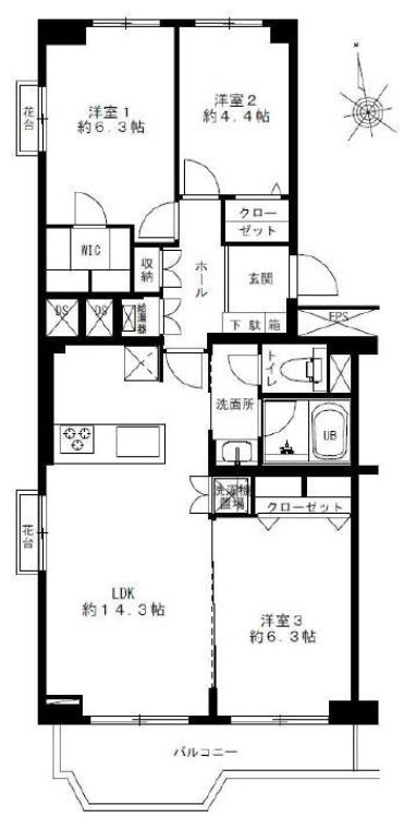ドルフ青葉台３号棟 間取図・土地図