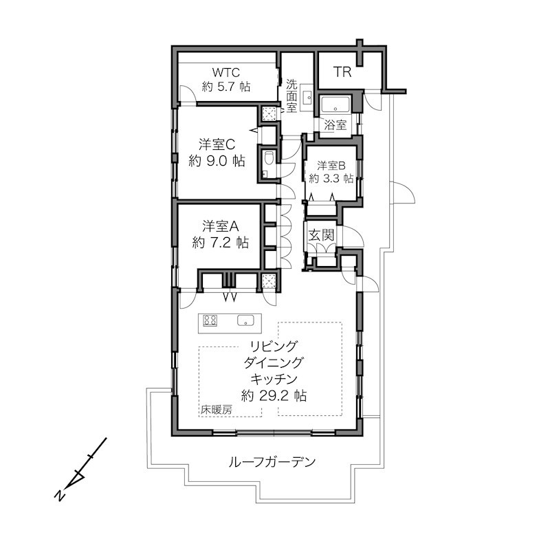 ペガサスマンション大倉山 間取図・土地図