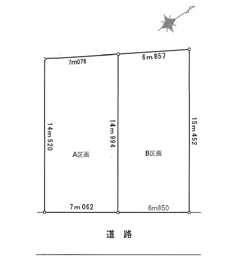 世田谷区砧１丁目　売地　A区画 間取図・土地図
