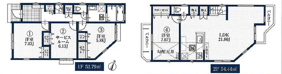 横浜市港北区篠原東２丁目　新築戸建　2号棟  間取図・土地図