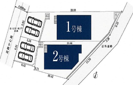 横浜市港北区篠原東２丁目　新築戸建　2号棟  全体区画図