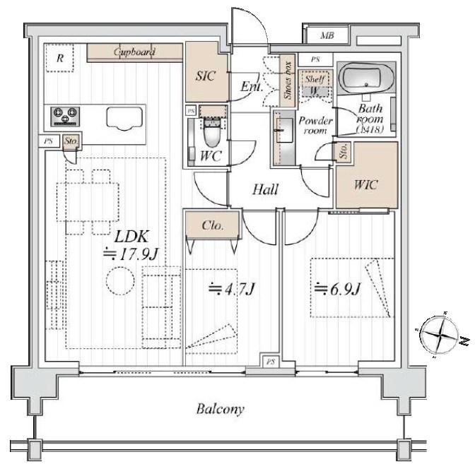 グランドヒルズ三軒茶屋ヒルトップガーデン　Ｃ棟 間取図・土地図