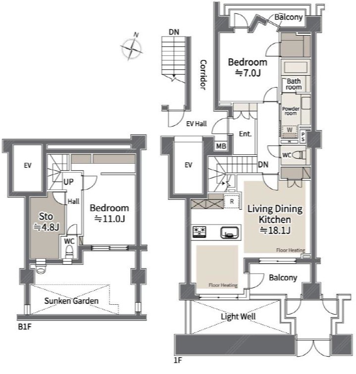 クレッセント新宿柏木 間取図・土地図