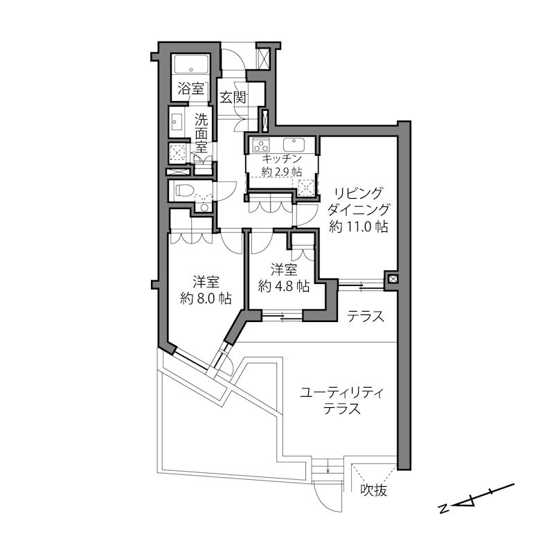 パークコート市ヶ谷ノーブルヒルズ 間取図・土地図