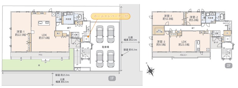 横浜市港北区日吉本町５丁目　中古戸建　限定1棟 間取図・土地図