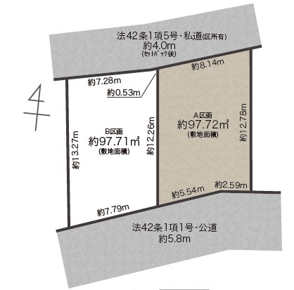 目黒区下目黒５丁目　売地　A区画 間取図・土地図