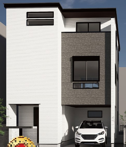 目黒区下目黒５丁目　売地　A区画 建物プラン例（パース・外観）