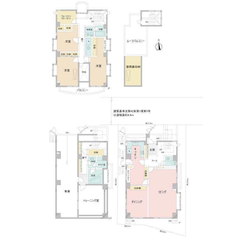 世田谷区中町１丁目 中古戸建 全1棟 間取図・土地図