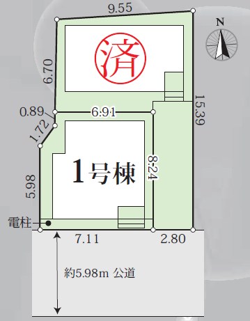 川崎市高津区新作４丁目　新築戸建　最終1号棟 全体区画図