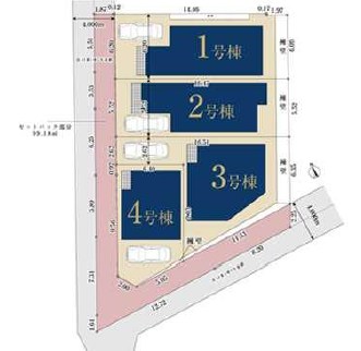 川崎市中原区井田３丁目　新築戸建　4号棟 全体区画図