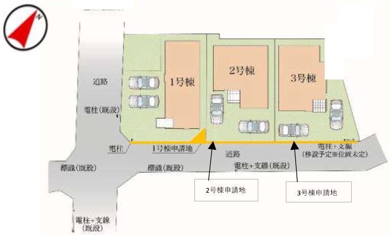調布市深大寺東町７丁目　新築戸建　3号棟  全体区画図