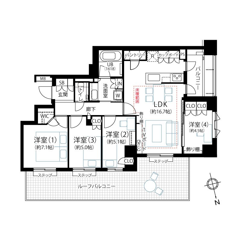 プラウド上鷺宮 間取図・土地図