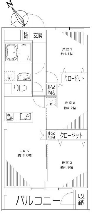 サニーハウスさぎの宮 間取図・土地図