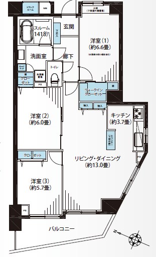 Ｄクラディア横浜白楽 間取図・土地図