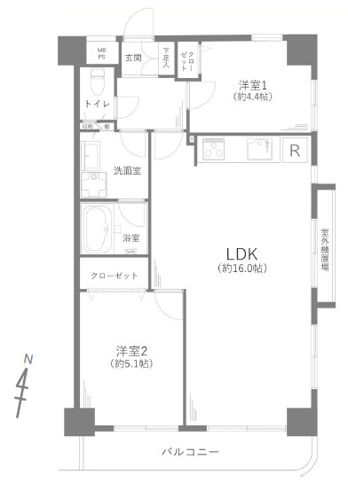 ドムール江古田 間取図・土地図